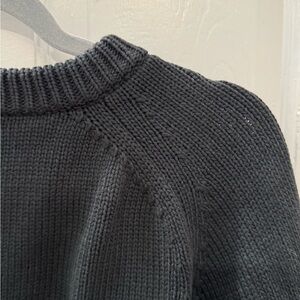 J. Crew Black Crew Neck Sweater Classic Knit Design
